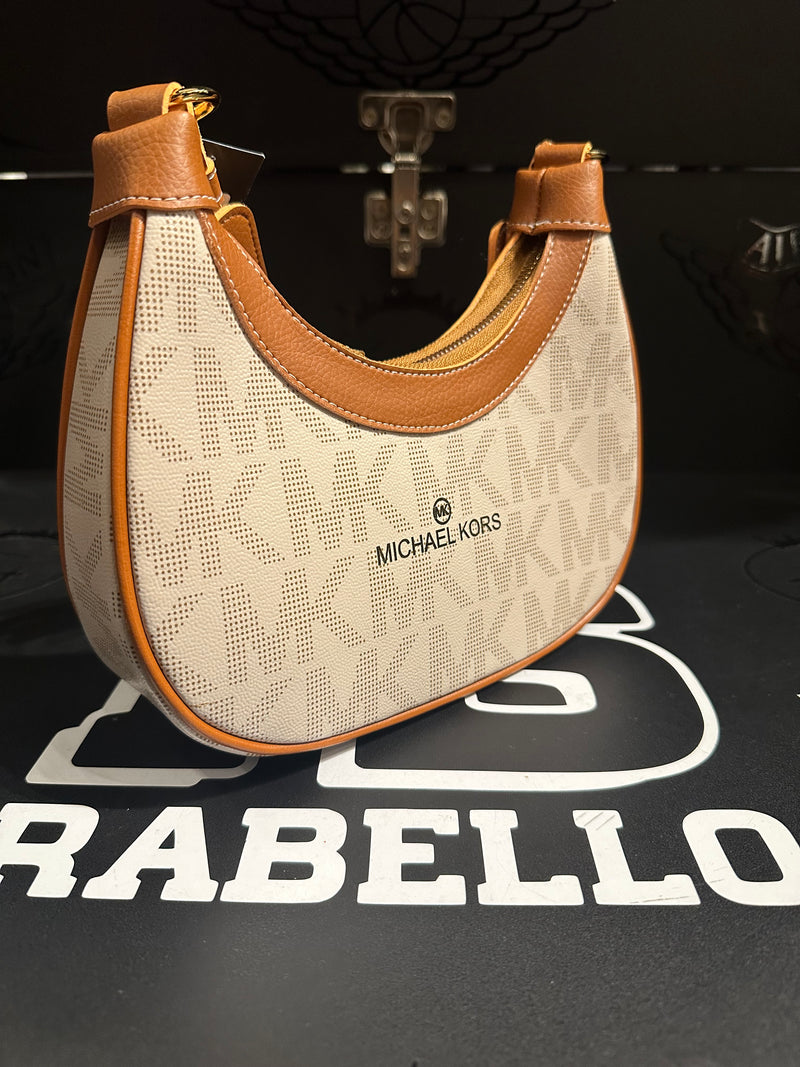 Bolsa Michael Kors MK Logo Premium Bege - Pronta Entrega