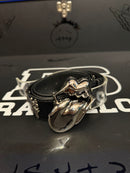 Cinto Chrome Hearts 105 CM Rolling Stones Couro Metal - Pronta Entrega