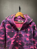 Jaqueta Bape Shark Camo Pink Dual Hoodie Full Zip - Pronta Entrega