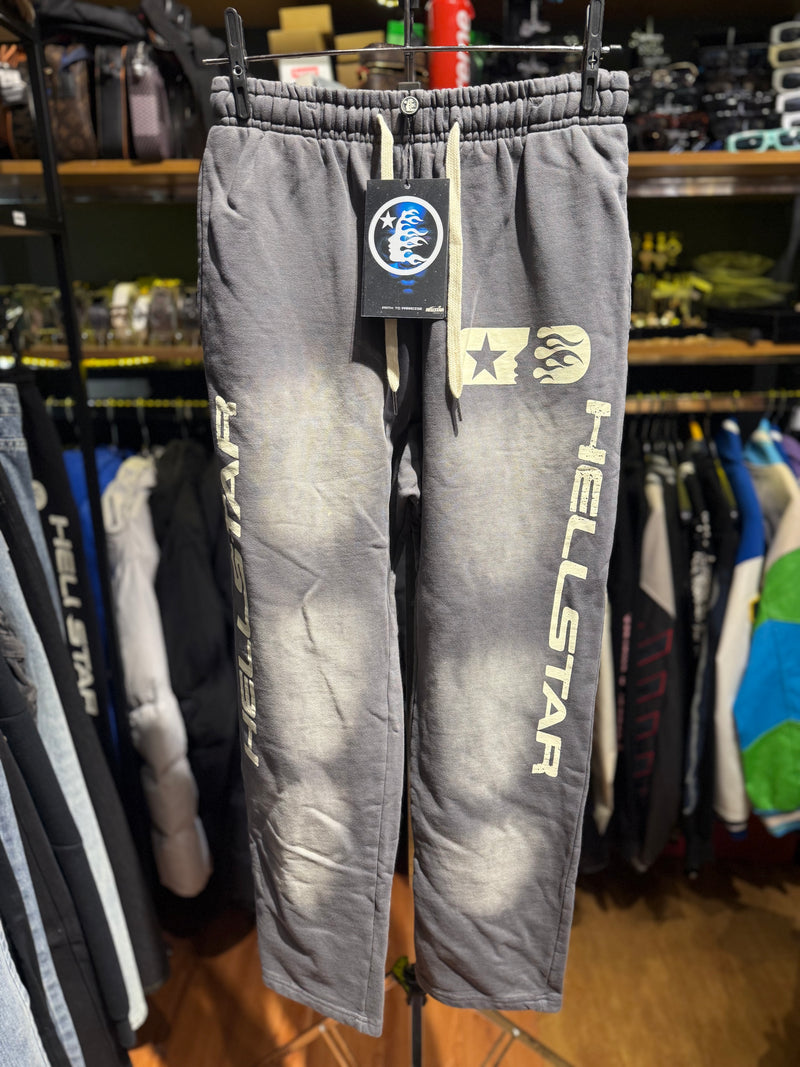 Calça Hellstar Moletom Track Print Cinza - Pronta Entrega