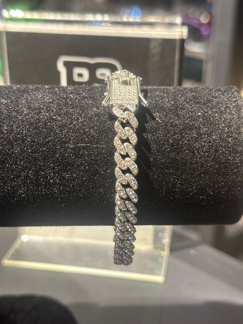 Pulseira Cravejada Prata 20 CM - Pronta Entrega