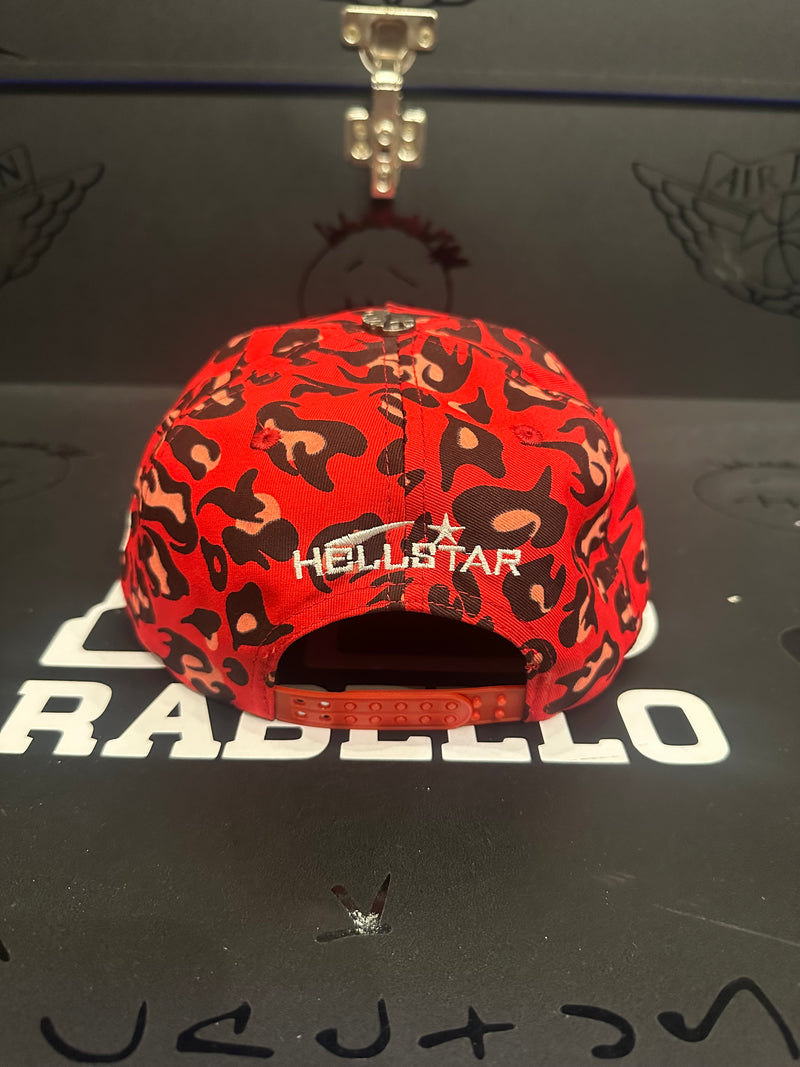 Boné Hellstar Aba Reta Cheetah Print Fitted Red - Pronta Entrega