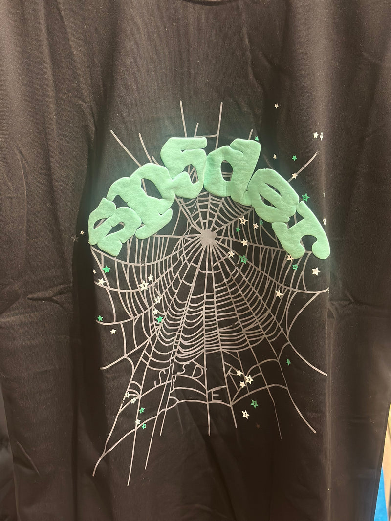 Camiseta Sp5der Preta/Azul - Pronta Entregaa