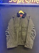 Jaqueta Supreme Old English Canvas Work Jacket Black - Pronta Entrega