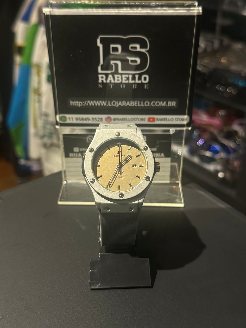 Relógio Hublot Silver Fundo Yellow - Pronta Entrega