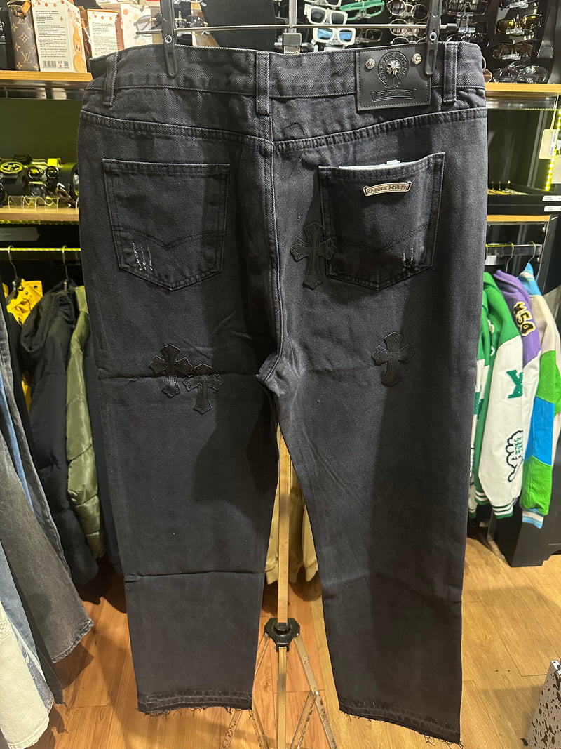 Calça Jeans Preta Chrome Hearts Cruz Black- Pronta Entrega