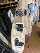 Jaqueta Varsity Louis Vuitton Creme  Bordado Multi Patches - Pronta Entrega