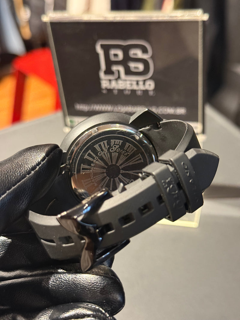 Relógio Gaga Milano Preto 44MM Emborrachado - Pronta Entrega