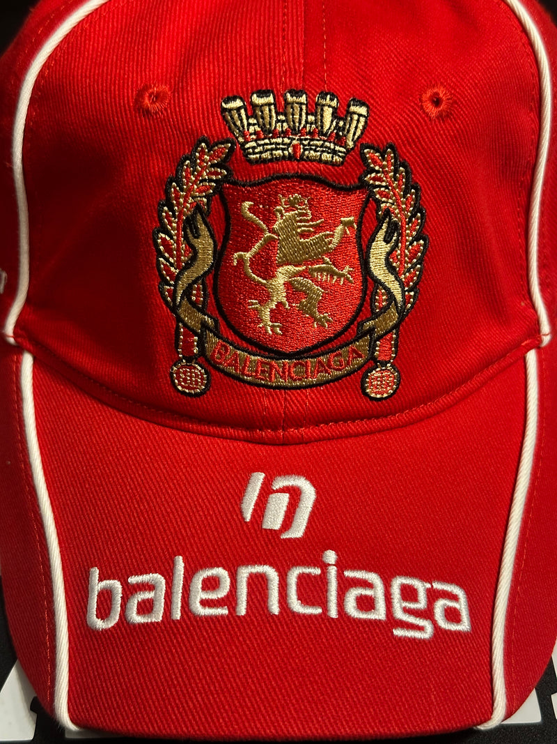 Boné Balenciaga Vermelho Aba Curva Soccer Cap - Pronta Entrega