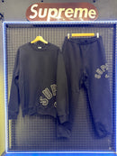 Conjunto Moletom Supreme x Nike Crewneck Arc Black SS22-W14 - Pronta Entrega