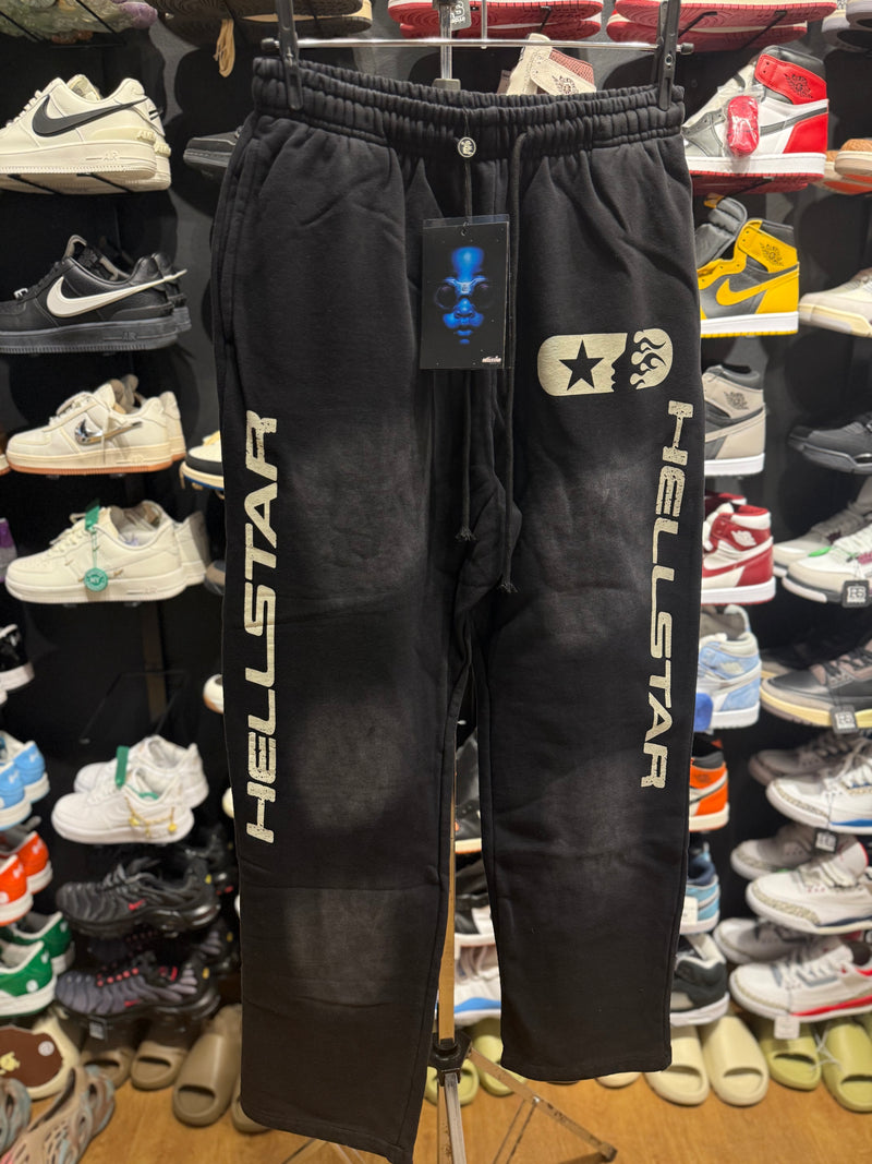 Calça Hellstar Moletom Track Print Destonado Preto - Pronta Entrega