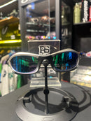 Óculos Oakley Splice Black Silver Lente Azul - Pronta Entrega