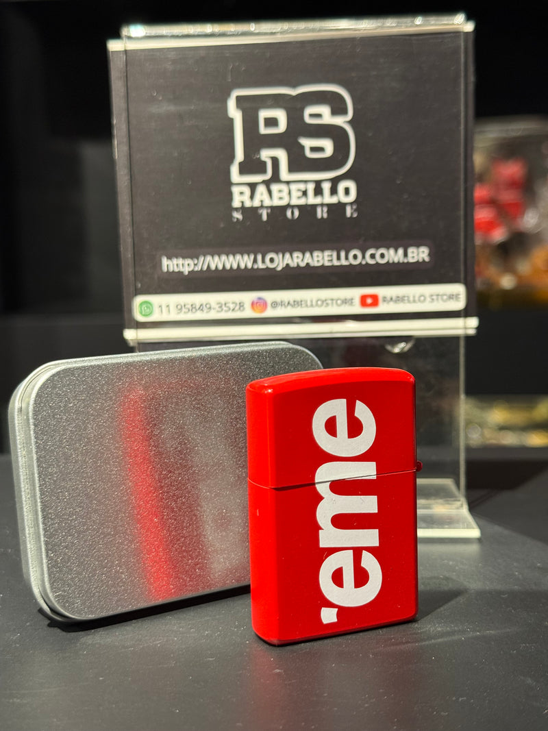Supreme Isqueiro Zippo Logo Red Vermelho - Pronta Entrega
