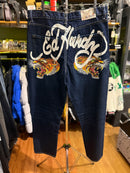 Calça Ed Hardy Jeans Azul Marinho  - Pronta Entrega