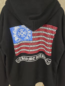 Jaqueta Chrome Hearts × Vintage Chrome Hearts American Flag Scroll Thermal Zip Up