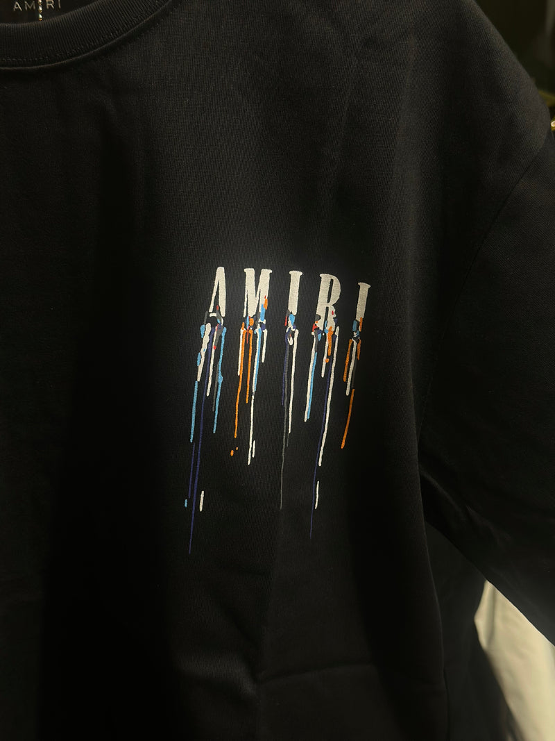 Camiseta Amiri Paint Drip Preta - Pronta Entrega