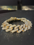 Pulseira Dourada Cravejada Em Zicornia Cúbica 20 CM - Pronta Entrega