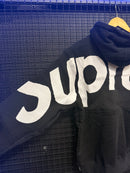 Moletom Supreme Big Logo Jacquard Hooded Sweatshirt Black - Pronta Entrega