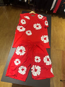 Conjunto Denim Tears Vermelho Camiseta + Short - Pronta Entrega