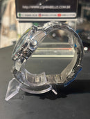 Relógio Tag Heuer Prata Fundo Preto - Pronta Entrega