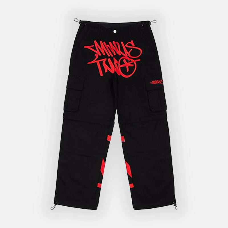 Calça Minus Two Cargo Preto/Vermelha - Encomenda