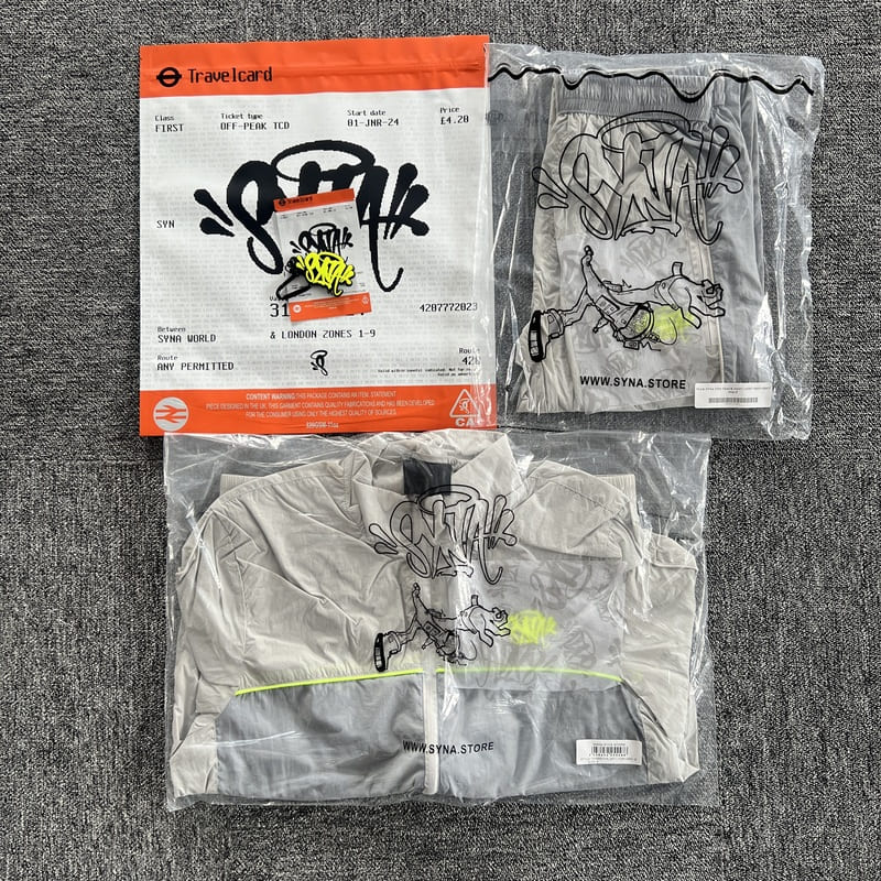 Conjunto Synaworld 'Syna Logo' Shell Cinza/Verde - Encomenda