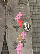 Calça Jeans Chrome Hearts x Matty Boy Multi Cross Patch - Pronta Entrega