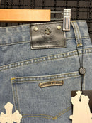 Calça Jeans Chrome Hearts Cruz Black White - Pronta Entrega