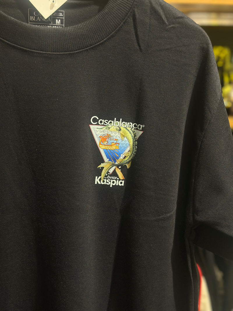 Camiseta Casablanca Caviar Kaspia Preta Oversize - Pronta Entrega