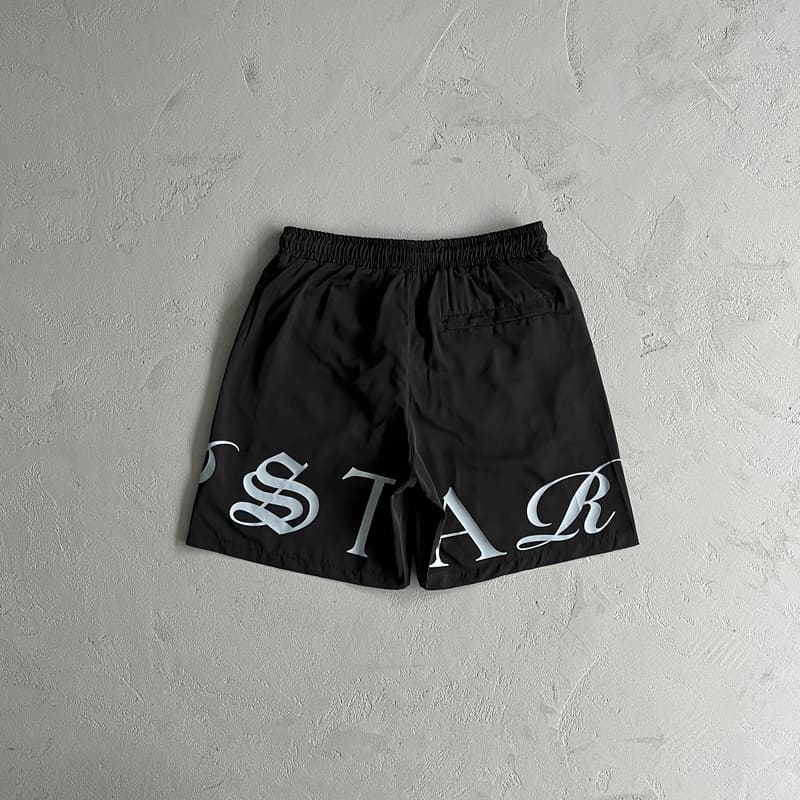 Shorts Trapstar Script Swimming Black/Nigara Mist - Encomenda
