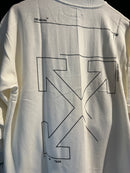 Camiseta Off-White Line Oversized Branco - Pronta Entrega
