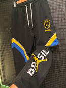Calça Tracksuit Jordan Brasil Preto Amarelo 2026/27 - Pronta Entrega