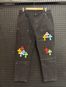 Calça Jeans Preta Chrome Hearts Patch Carpenter - Pronta Entrega