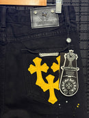 Calça Jeans Preta Chrome Hearts x Comme Des Garçons Printed - Pronta Entrega