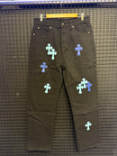 Calça Jeans Preta Chrome Hearts x Comme Des Garçons Blue Cruz - Pronta Entrega