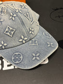 Boné Louis Vuitton Logos Azul Destonado Com Box - Pronta Entrega