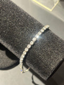 Pulseira Prata Cravejada 15 + 10 CM - Pronta Entrega