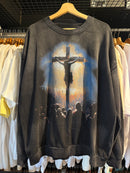 Moletom Saint Tears Manga Longa Destonado Preto - Pronta Entrega