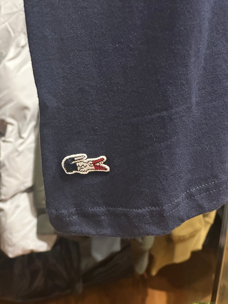 Camisa Lacoste Azul Logo Central White/Red - Pronta Entrega