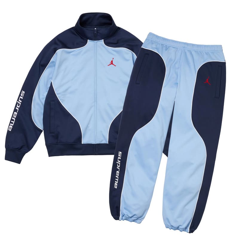 Conjunto Supreme x Jordan Tricot Track Blue - Encomenda