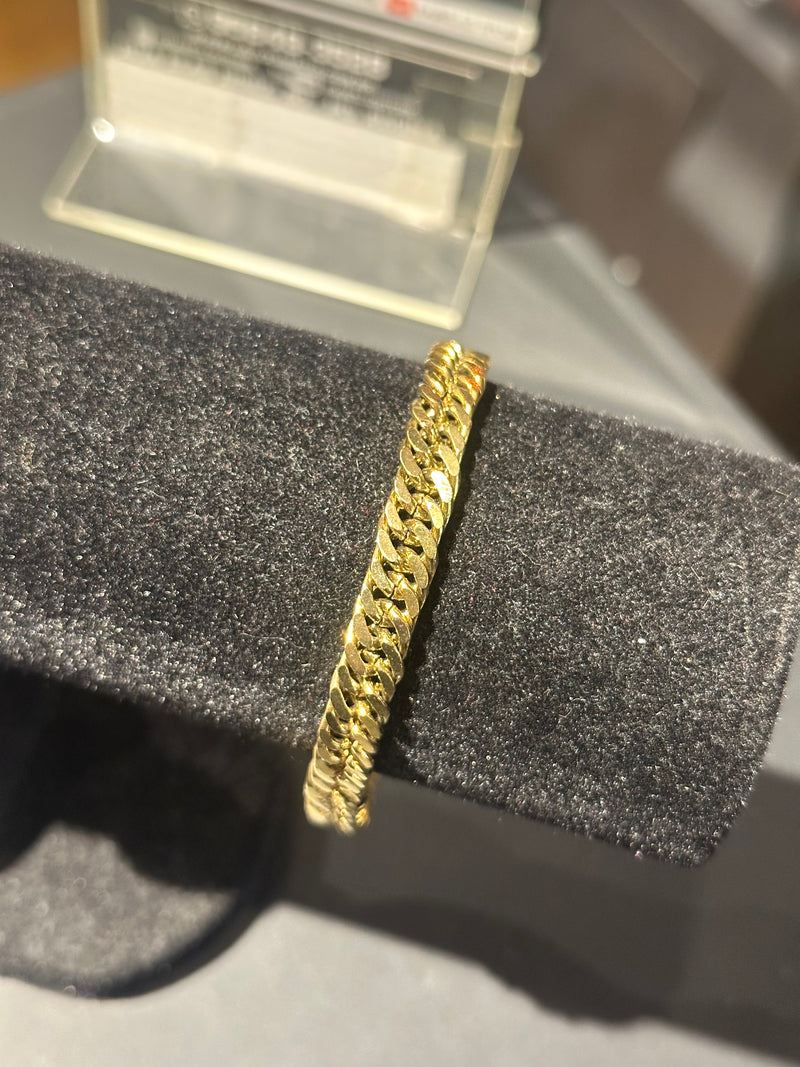Pulseira Groumet Slim Dourada 20 CM - Pronta Entrega