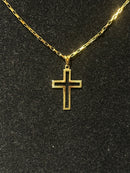 Corrente Cartier Banhada Pingente Cruz Aberta 60 CM - Pronta Entrega