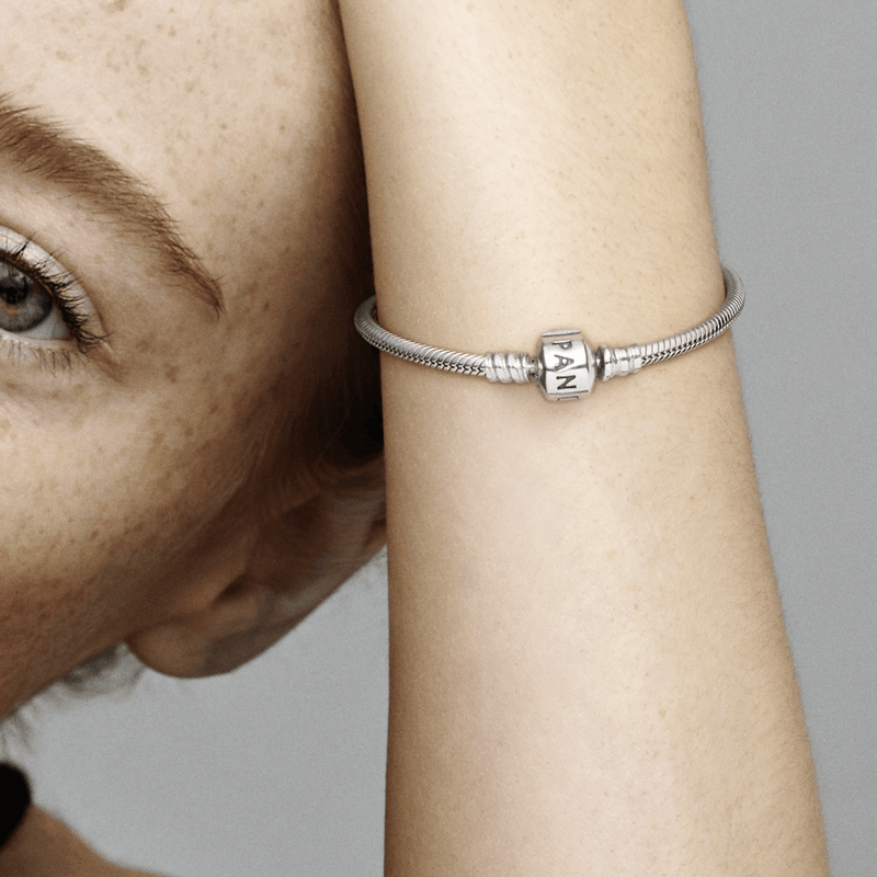 Bracelete de Prata em Trama com Fecho Retangular - Pronta Entrega