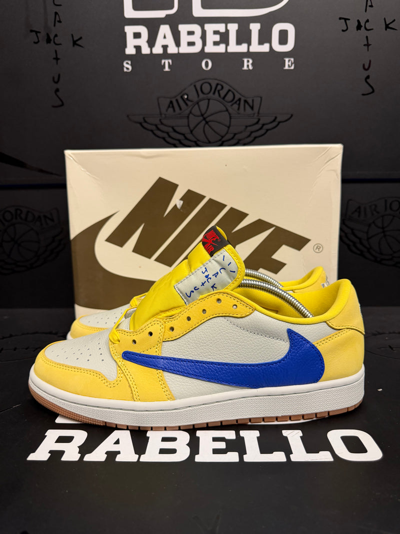 Tênis Travis Scott x Air Jordan 1 Low Og Canary Amarelo - Pronta Entrega