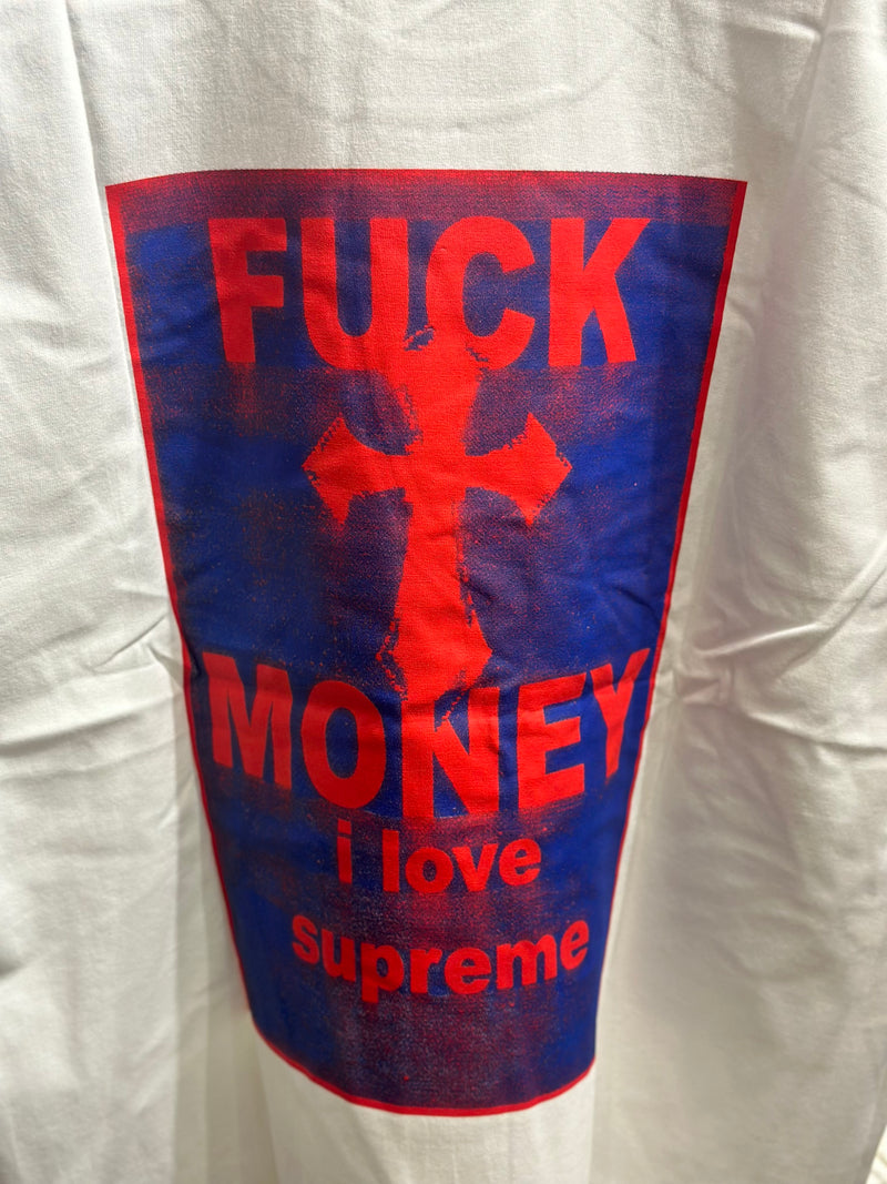 Camiseta SUPREME “Fuck Money” Branca - Pronta Entrega