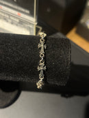 Pulseira Chrome Hearts Prata Cruz Fecho T - Pronta Entrega