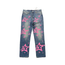 Calça Jeans Sp5der Pink Stars - Encomenda