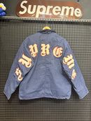 Jaqueta Supreme Old English Canvas Work Jacket Blue - Pronta Entrega