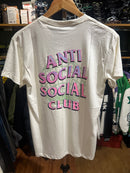 Camisa Anti Social Social Club Branca Logo World Pink/Green - Pronta Entrega