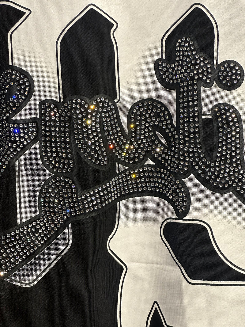 Camiseta Mixed Emotions Cupid Rhinestone Black - Pronta Entrega